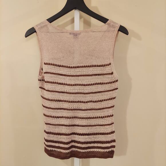 Nautica Cardigan Set Medium Linen Blend Open Crochet Boho Beach Cottage - Picture 7 of 12